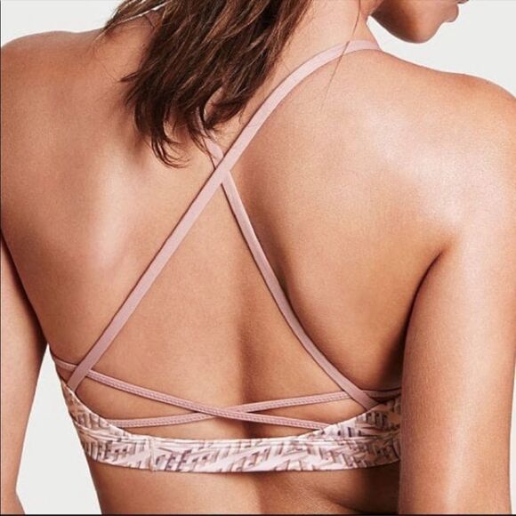 Victoria’s Secret padded sexy Strappy lace up Font sport bra multicolor Medium - Picture 4 of 6